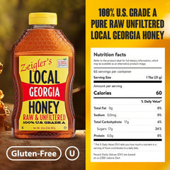 Zeigler's honey being poured from the squeeze bottle for smooth daily use