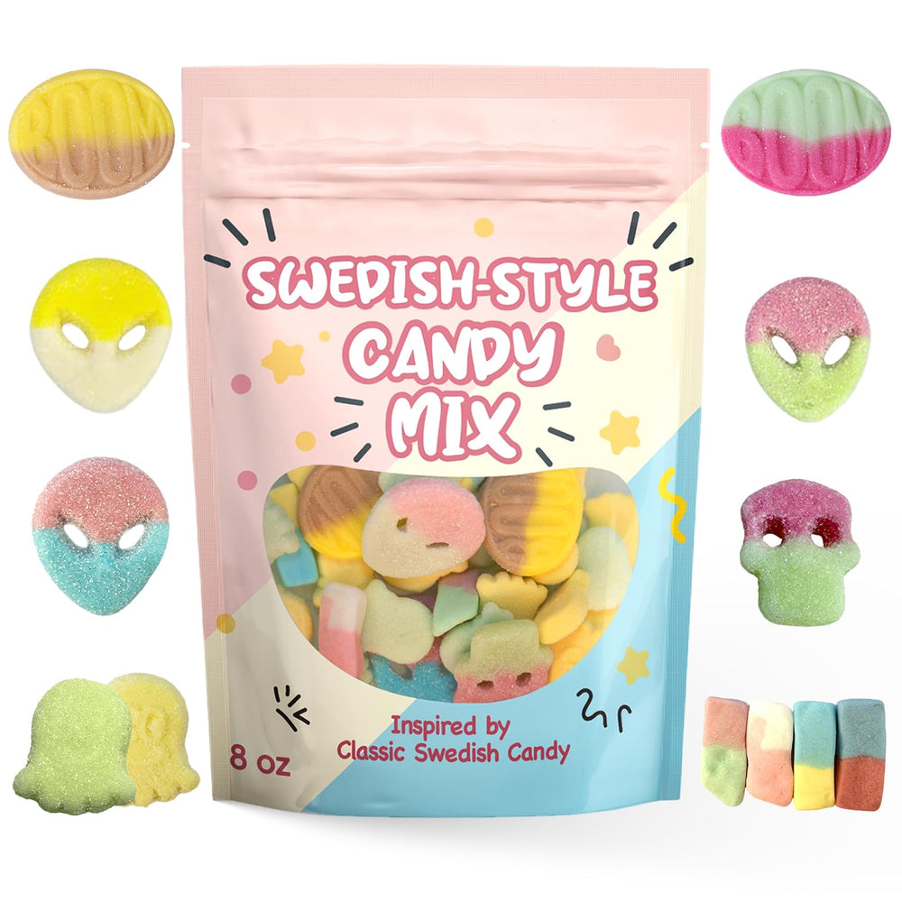 Zelfyrtisar Swedish Candy Mix sour gummies deliver bright fruit flavors for a playful treat.