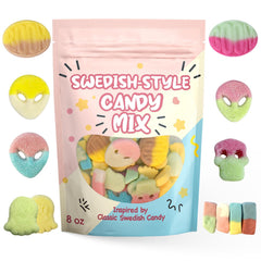 Zelfyrtisar Swedish Candy Mix sour gummies deliver bright fruit flavors for a playful treat.