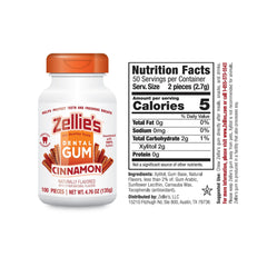 Close-up of Zellie's cinnamon gum piece for quick oral refreshment