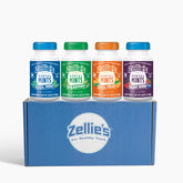 Zellies gift-set box shows 250-count mints for travel-friendly freshness.