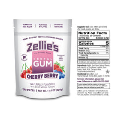 Zellie's ingredients close-up highlighting xylitol and natural flavors