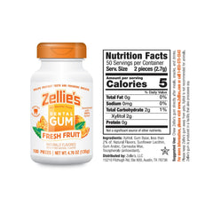 Zellie's mint flavor chewing gum close-up with crisp pieces