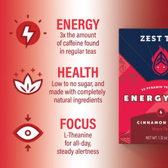 Steeping cup of ZEST tea with rich aroma for morning clarity