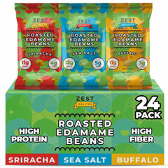 ZEST Delites edamame sea salt crunch, high-protein snack for anytime