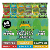 ZEST Delites Edamame Snack Sea Salt 48-pack on-the-go, high protein and low carb.