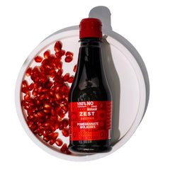 ZEST Delites pomegranate molasses bottle pour highlights smooth pourable texture for finishing