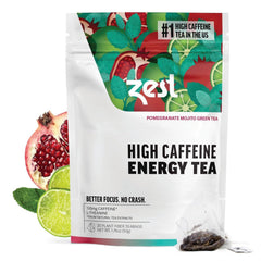 ZEST Energy Green Tea bags ready for a quick, clean caffeine boost.