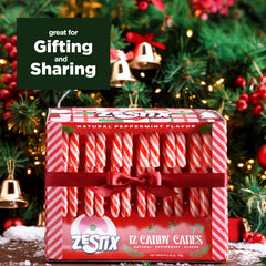 Zestix Candy Canes twelve-count pack ready for gifting and stocking.