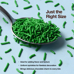 Zestix Green Sprinkles sprinkled on cupcakes for a vibrant finish