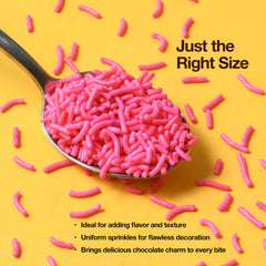 Zestix Pink Sprinkles on ice cream adds color and crunch.