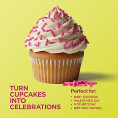 Zestix Pink Sprinkles spoon shaker lid enables precise decorating.
