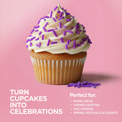 Zestix Purple Sprinkles jimmies texture adds smooth bite for bakery-style decorating.