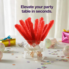 Zestix Red Rock Candy Sticks cherry, cake toppers for festive desserts.