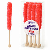 Zestix Red Rock Candy Sticks cherry on dessert table for a vibrant accent.