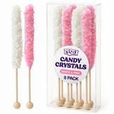 Zestix white rock candy stick for elegant party décor and flavor accents.