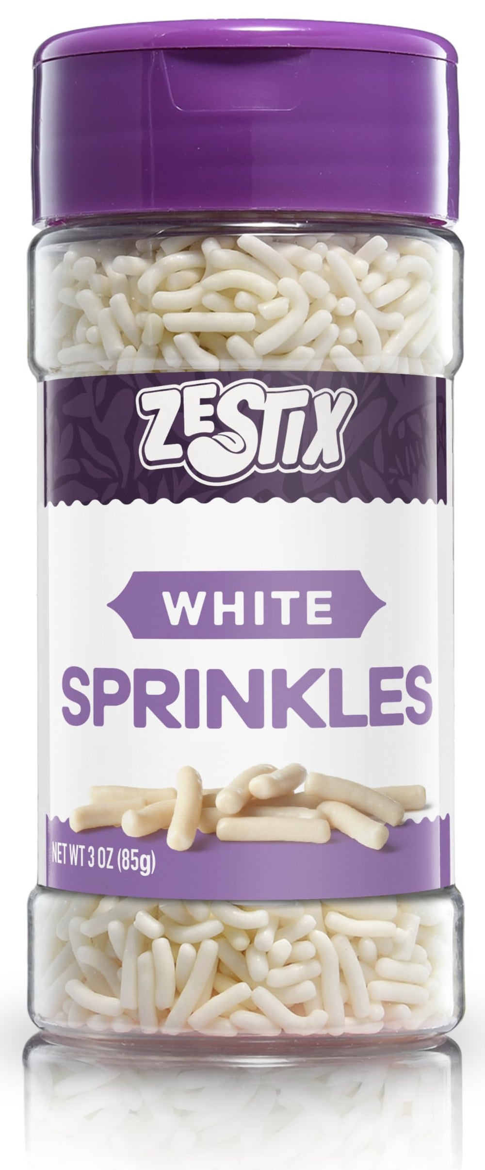 Zestix White Sprinkles bottle pour shows smooth, even coverage for bakery-quality decorating.