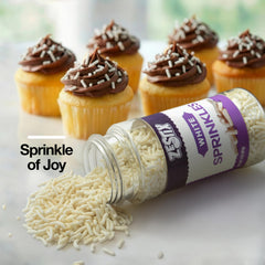 Zestix White Sprinkles cupcake-decor highlights a bakery-style finish on cupcakes.