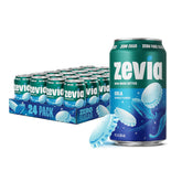 Zevia Cola bottle front view shows zero sugar and refreshing taste.