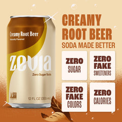Pour Zevia Creamy Root Beer into a glass