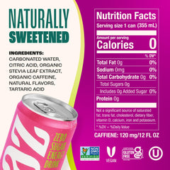 Zevia Fruity Fuel Watermelon can close-up, refreshing caffeine boost without sugar