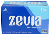 Zevia Zero Calorie Cola front view in pack-6, refreshing sugar-free option