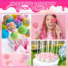 ZHBDMGK cake pop sticks close-up showing sturdy, food-grade material.
