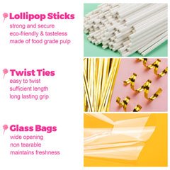 ZHBDMGK gold twist ties keep wrapped pops secure and polished.