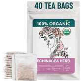 Zhivana Organics Echinacea Tea organic 40 tea bags ready for daily immune support.