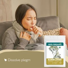 Zhivana Organics elderflower tea steeping to create a calm, comforting break.