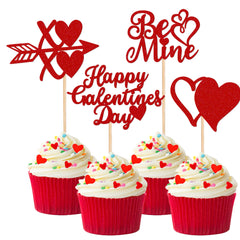 ZHUOWEISM Happy Galentine Day glitter heart cupcake topper enhances treats