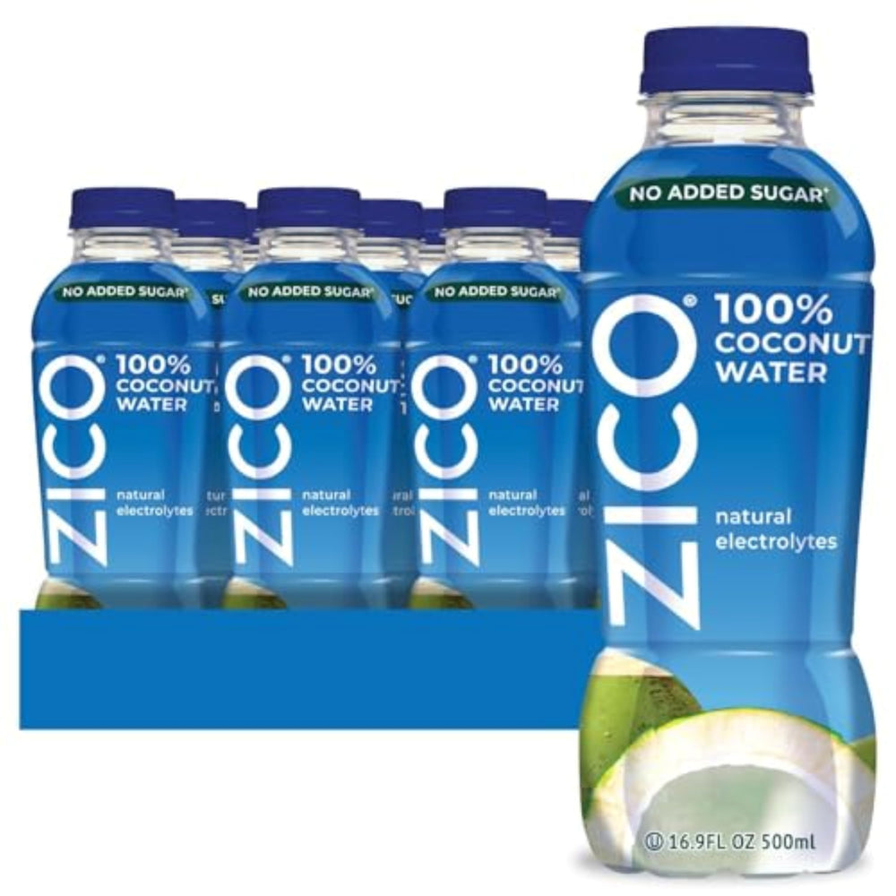 ZICO coconut water bottle pouring for natural hydration after workouts