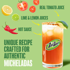 Zing Zang Michelada Mix ingredients close-up, authentic blend for savory mixes.