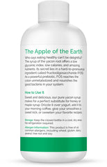 Close-up of Zint Yacon Syrup label, showing organic and non-GMO quality.