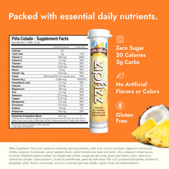 Zipfizz dissolving pina colada in water for refreshing hydration.