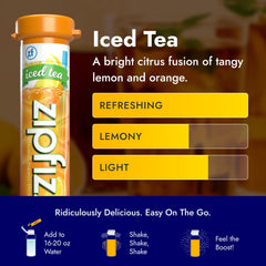 Zipfizz electrolyte boost bottle displayed, emphasizing hydration during workouts.