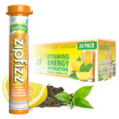 Zipfizz Lemon Iced Tea packet ready for a quick energy boost.