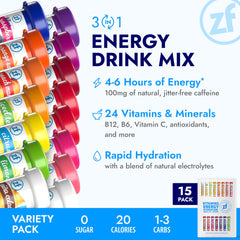 Zipfizz variety pack showing multiple flavors for daily variety.