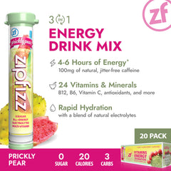 Zipfizz vitamin boost label showing essential daily nutrients.