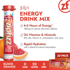 Zipfizz vitamins and electrolytes graphic highlights daily nutrients