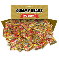 Zisbers bulk gummy bears in a 100-count pack, ideal for parties and gifting
