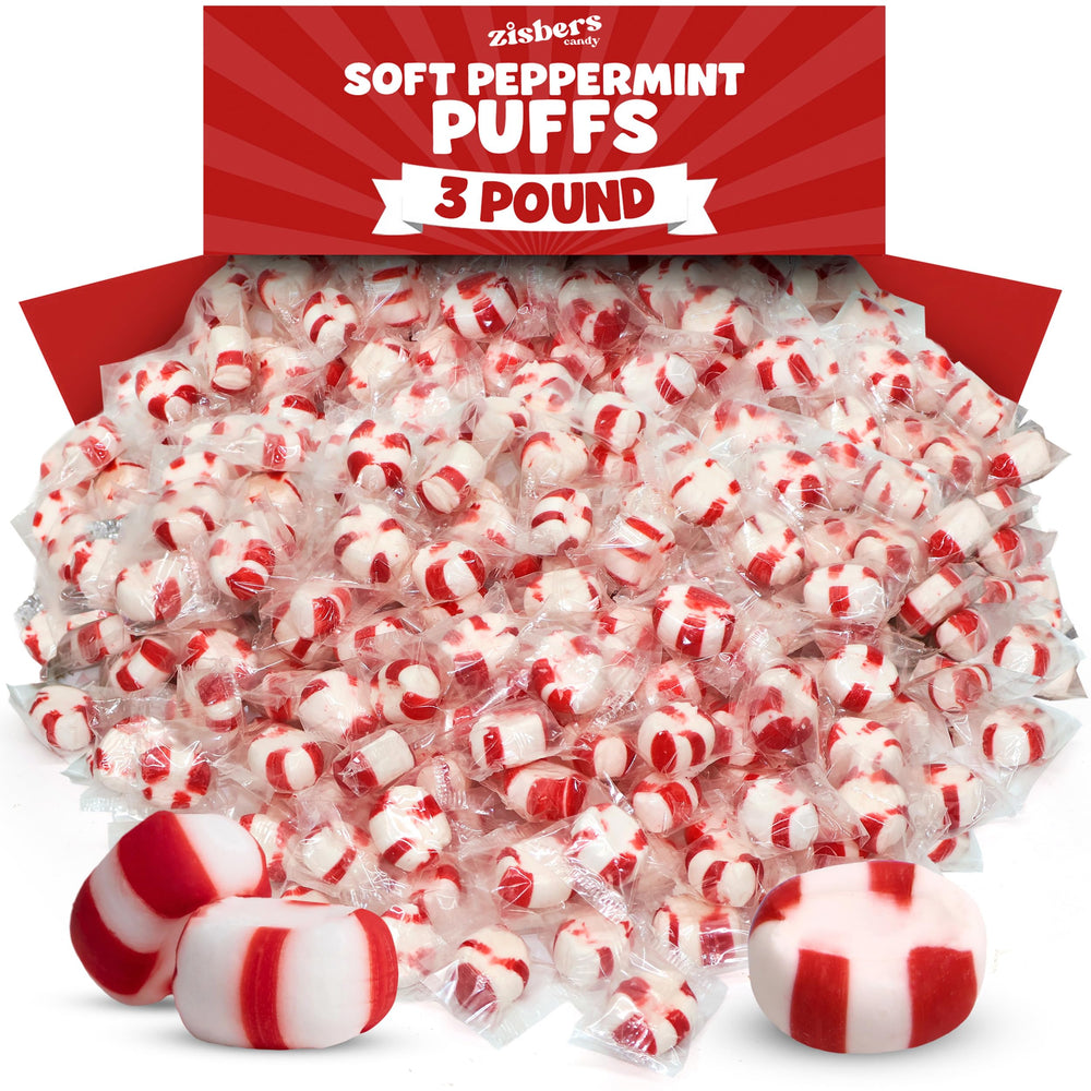 Zisbers Soft Peppermint Puffs bag full view for bulk party favors