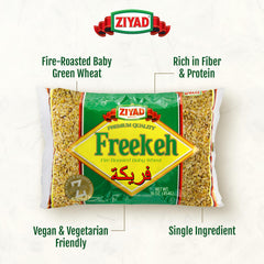 Ziyad Fire Roasted Baby Wheat tossed with greens for a textured salad