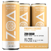 ZOA Pineapple Coconut can front view highlighting energy-boosting formula.