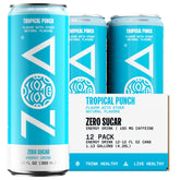 ZOA Tropical Punch sugar-free energy can front view for on-the-go energy