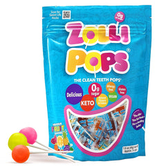 Zollipops Clean Teeth Pops pack front with bright kid-friendly design.