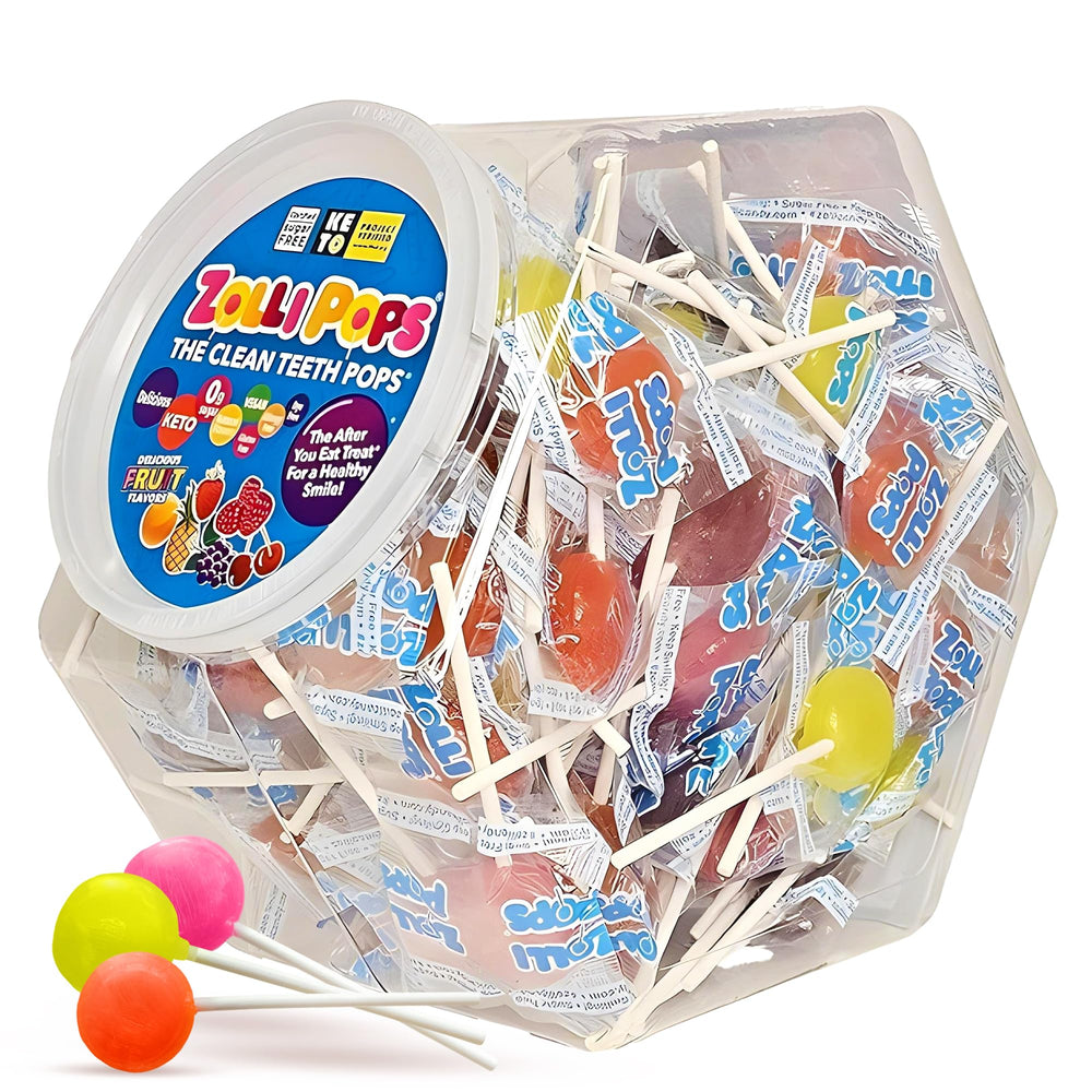 Zollipops Clean Teeth Pops packaging for easy shopping and on-the-go enjoyment.
