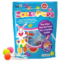 Zollipops Easter Bunny pops with colorful fruit flavors for kids' post-meal treats.