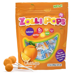 Zollipops orange-pack clean teeth pops for kids