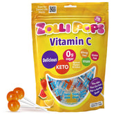 Zollipops Vitamin C Clean Teeth Pops in hand, sugar-free and refreshing.